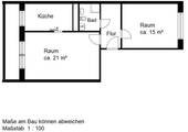 Grundriss - Etagenwohnung mit 56,50 m&sup2; in Halle (Saale) zur Miete