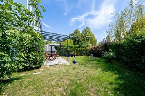 Garten - Terrasse 1 - Glaspergola - Reihenendhaus mit 150,00 m² in Frankfurt am Main zum Kaufen