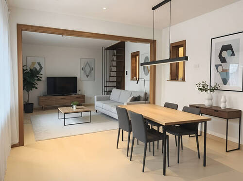 Wohnzimmer EG (KI generiert)) - 6 Zimmer Doppelhaushälfte in Velbert