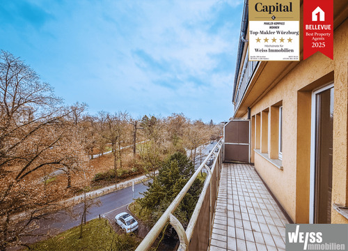 Balkon - Leerstehende 3-Zimmer-Wohnung im 4.OG mit viel Potenzial, direkt am Ringpark