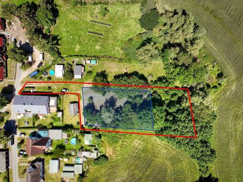 Grundstück (rot) mit Baufeld (blau) - Grundstück zum Kaufen in Ribnitz-Damgarten OT Borg