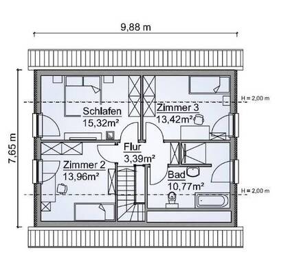 SH 122 Variante C1 - OG - 5 Zimmer Einfamilienhaus in Behren-Lübchin