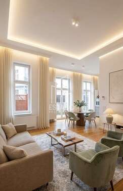 Einrichtungsbeispiel - Hochwertig sanierte, helle 2,5-Zimmer-Altbauwohnung mit 62 m², eigener Terrasse & 3,80 m Decken