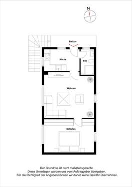 Obergeschoss mit Beispielmöblierung - 