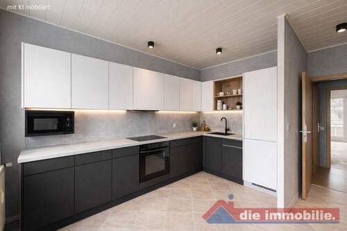 Küche mit KI möbliert - 