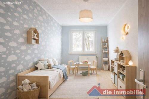 Kinderzimmer mit KI möbliert - Etagenwohnung mit 70,10 m&sup2; in Magdeburg / Neu Olvenstedt zum Kaufen