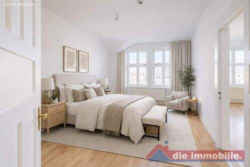 Schlafzimmer mit KI möbliert - 