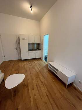 Blick zur EBK - Etagenwohnung mit 28,00 m² in Fürth zur Miete