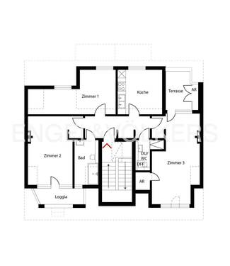 Entwurfsplan 5. Obergeschoss - 1 WE - 