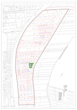 Bauplatzplan - Unser Bauplatz ist grün markiert. - 
