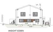 Ansicht Süden - Exklusives Wohnerlebnis - Neubau-DHH in Regensburg-Neuprüll!