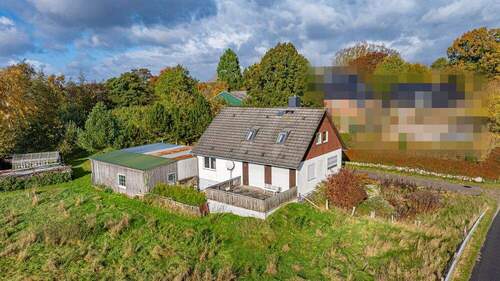 Rückansicht mit Teil des Gartens - 3 Zimmer Einfamilienhaus in Gammelby