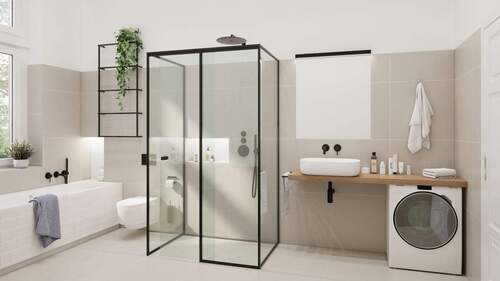 Badezimmer - Visualisierung - 4 Zimmer Etagenwohnung in Berlin