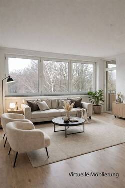 Wohnzimmer virtuell möbliert - 3 Zimmer Etagenwohnung zur Miete in Gelsenkirchen