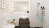 Modernes Badezimmer mit bodengleicher Dusche - 