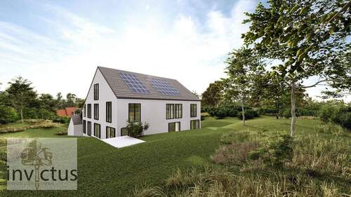 Visualisierung des Gebäudes - Wo Zukunft Form annimmt: Neubau-DHH in Massivbauweise, Energieklasse A+, toller Ausblick inklusive!