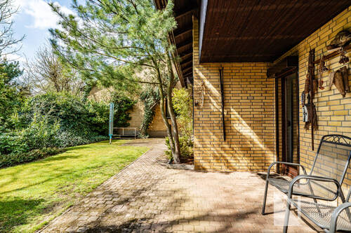 Gemütliche Südterrasse am Anbau - 5 Zimmer Bungalow in Barendorf
