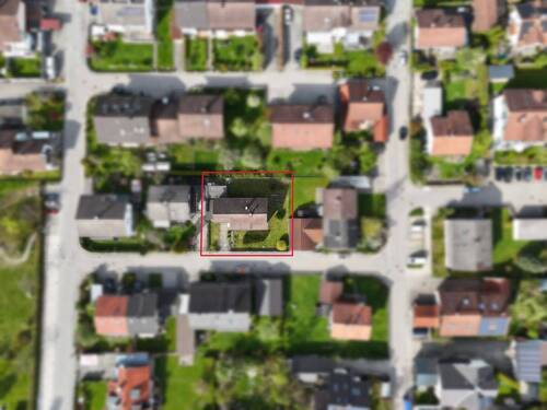 Luftaufnahme - RESERVIERT - Grundstück mit Altbestand in ruhiger Lage von Großkarolinenfeld