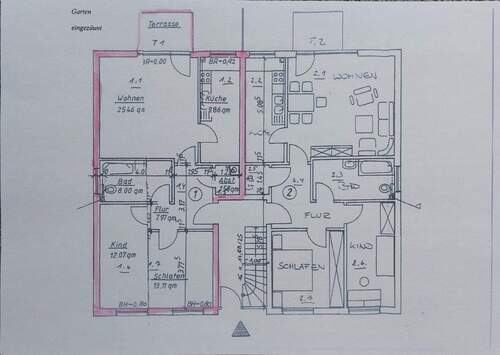 Erdgeschoss, Terrasse und Garten - 