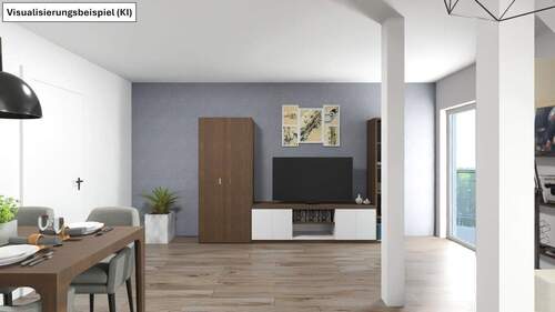 Wohnzimmer mit Essplatz - 2 Zimmer Etagenwohnung in Berlin