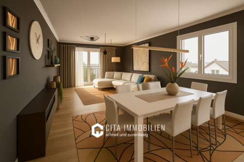 Wohnzimmer Visualisierung - 3 Zimmer Etagenwohnung in Frankfurt am Main