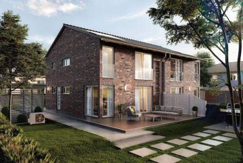 Doppelhaus-Aura-136-Satteldach-Klinker-Photovoltai - Dein eigenes Haus: unkompliziert, energetisch sicher & bezahlbar