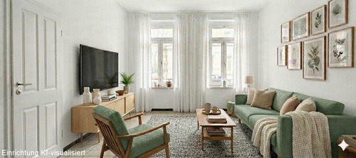 Wohnen (Einrichtung KI-visualisiert) - 2 Zimmer Etagenwohnung zur Miete in Chemnitz