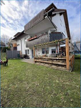 Garten mit Blick Terrasse - Etagenwohnung mit 80,00 m² in Stockach / Wahlwies zum Kaufen