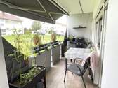 Renovierter Balkon mit Markise - Etagenwohnung mit 66,00 m&sup2; in Stetten zum Kaufen