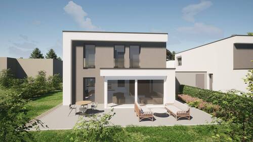 Hausansicht - Neubau eines Traumhauses am Erlanger Burgberg - sonnig und ruhig gelegen