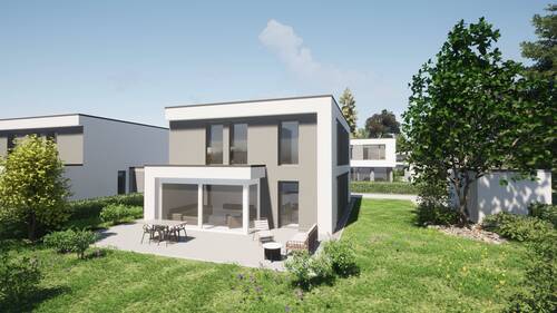 Hausansicht - Neubau eines Traumhauses am Erlanger Burgberg - sonnig und ruhig gelegen