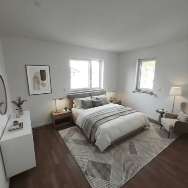 Schlafzimmer 1 OG - Doppelhaushälfte mit 138,00 m&sup2; in Riedering zur Miete