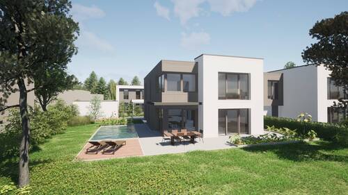 Hausansicht - Neubau eines Traumhauses am Erlanger Burgberg - sonnig und ruhig gelegen