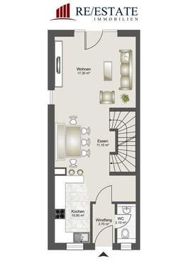 Offener Koch-/Ess-/Wohnbereich im EG - 