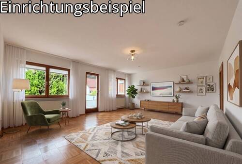 Wohnzimmer mit Balkonzugang - 