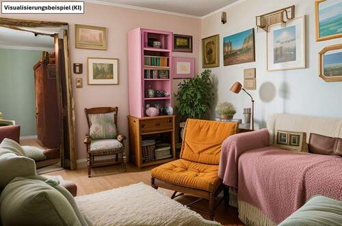 Wohnzimmer als Einrichtungsbeispiel (von KI erstellt) - 