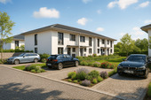 Außenansicht Reihenhäuser - Neubau-Reihenhaus in Rostock - Groß-Klein-Dorf: Familienfreundlich. Modern. Ruhig gelegen.