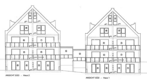 Rückansicht Bauzeichnung (Südo - 