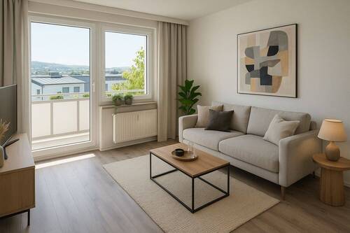 Wohnzimmer - Einrichtungsvorschlag (visualisiert) - Etagenwohnung mit 56,10 m² in Chemnitz zur Miete