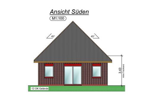 Ansicht Süden - Einfamilienhaus mit 103,00 m² in Norden zum Kaufen