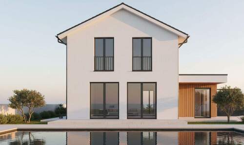 Visualisierung_Gartenseite - Entwickeltes Baugrundstück für den Bau eines Einfamilienhauses in idyllischer Lage mit Traumgarten