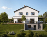 Ostansicht (KI-Illustriert) - Realisieren Sie Ihr Traumhaus im Neubaugebiet