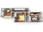 Grundriss_3D - 2 Zimmer Etagenwohnung in Hamburg