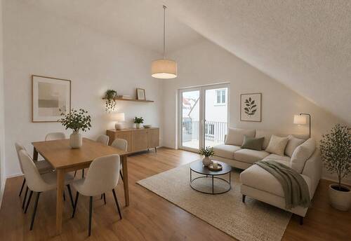 Wohn- und Essbereich - KI generiert - 3 Zimmer Etagenwohnung zur Miete in Ludwigsburg / Poppenweiler