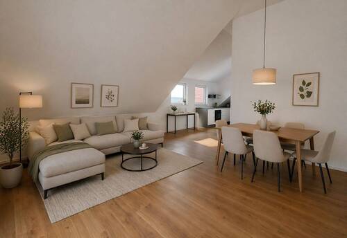 Wohn- und Essbereich - KI generiert - 3 Zimmer Etagenwohnung in Ludwigsburg / Poppenweiler