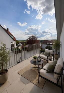 Balkon - KI generiert - Etagenwohnung mit 90,00 m&sup2; in Ludwigsburg / Poppenweiler zur Miete