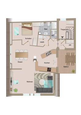 Dachgeschoss-Wohnung - 