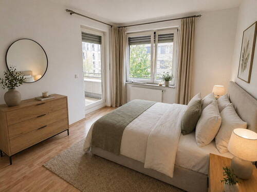 Elternschlafzimmer Staging - Etagenwohnung mit 91,30 m&sup2; in München zum Kaufen