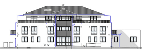 Ansicht I. - Neubauwohnung in zentraler Lage von Oberkirch. 2-Zi. Whg. mit Balkon im 1.OG, Einbauküche, TG-Stellplatz, Keller, Au...
