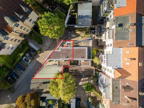 Vogelperspektive auf die Doppelhaushälfte - 5 Zimmer Doppelhaushälfte in Konstanz